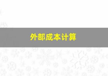 外部成本计算