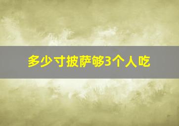 多少寸披萨够3个人吃