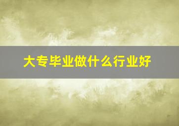 大专毕业做什么行业好