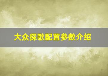 大众探歌配置参数介绍