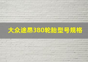 大众途昂380轮胎型号规格