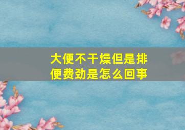 大便不干燥但是排便费劲是怎么回事