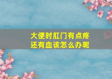 大便时肛门有点疼还有血该怎么办呢