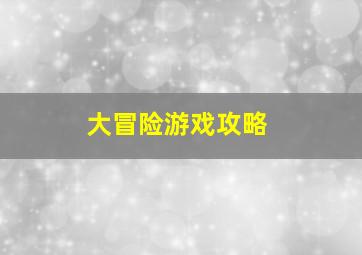 大冒险游戏攻略