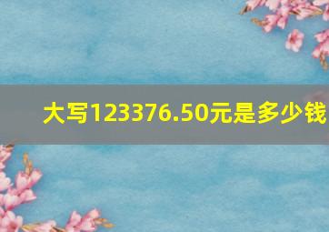 大写123376.50元是多少钱