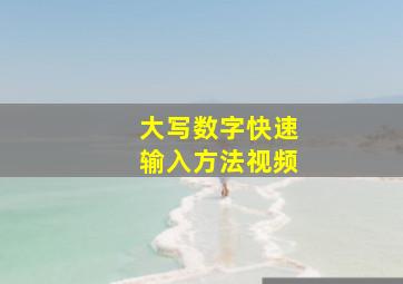 大写数字快速输入方法视频