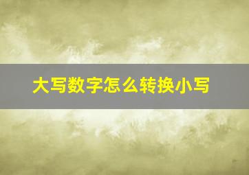 大写数字怎么转换小写