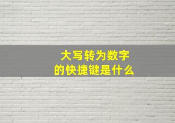 大写转为数字的快捷键是什么