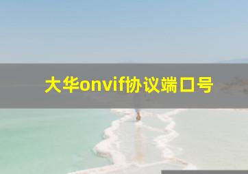 大华onvif协议端口号