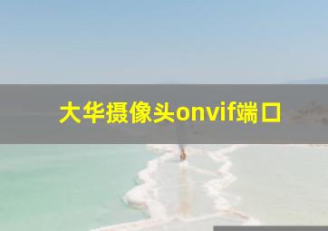 大华摄像头onvif端口