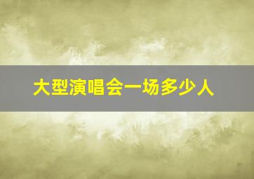 大型演唱会一场多少人