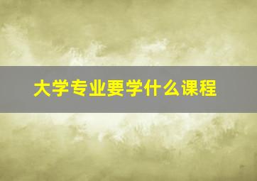 大学专业要学什么课程