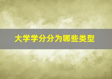 大学学分分为哪些类型