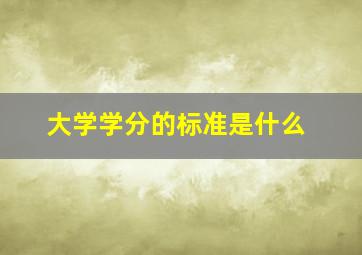 大学学分的标准是什么