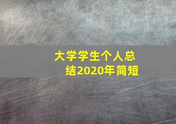 大学学生个人总结2020年简短