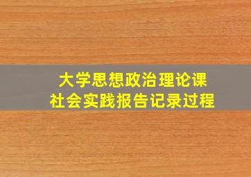 大学思想政治理论课社会实践报告记录过程