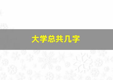 大学总共几字