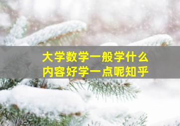 大学数学一般学什么内容好学一点呢知乎