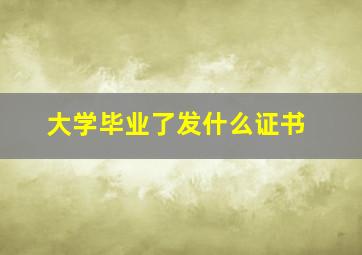 大学毕业了发什么证书