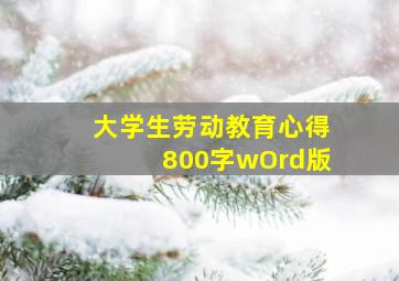 大学生劳动教育心得800字wOrd版