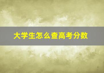 大学生怎么查高考分数