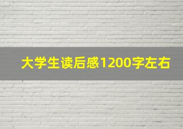 大学生读后感1200字左右