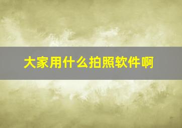 大家用什么拍照软件啊