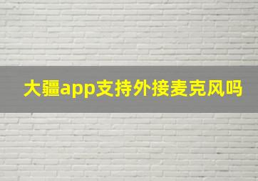 大疆app支持外接麦克风吗