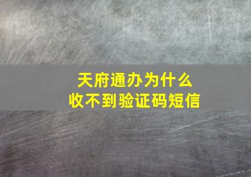 天府通办为什么收不到验证码短信