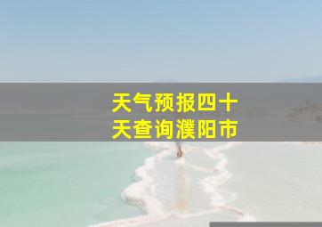 天气预报四十天查询濮阳市