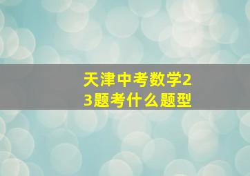 天津中考数学23题考什么题型