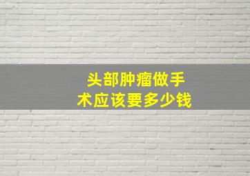 头部肿瘤做手术应该要多少钱