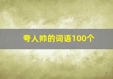 夸人帅的词语100个