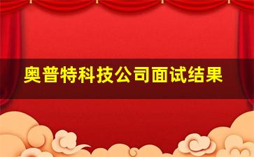 奥普特科技公司面试结果