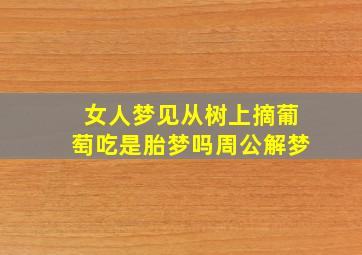 女人梦见从树上摘葡萄吃是胎梦吗周公解梦