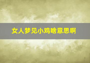 女人梦见小鸡啥意思啊