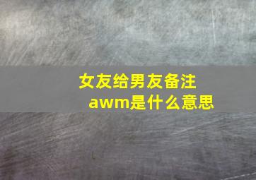 女友给男友备注awm是什么意思