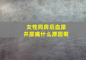 女性同房后血尿并尿痛什么原因呢