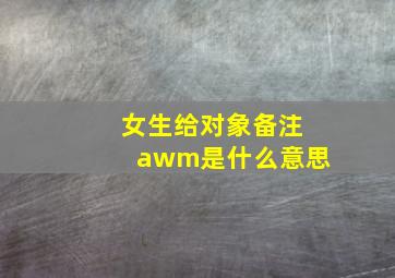 女生给对象备注awm是什么意思