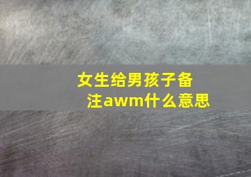 女生给男孩子备注awm什么意思