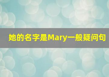 她的名字是Mary一般疑问句