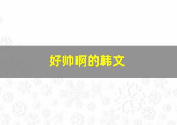 好帅啊的韩文