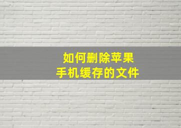 如何删除苹果手机缓存的文件