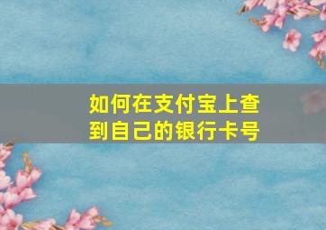 如何在支付宝上查到自己的银行卡号