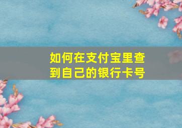 如何在支付宝里查到自己的银行卡号