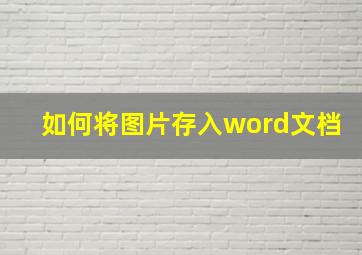 如何将图片存入word文档