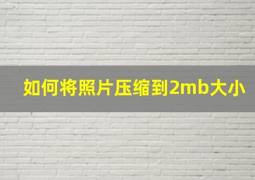 如何将照片压缩到2mb大小