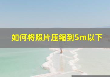 如何将照片压缩到5m以下