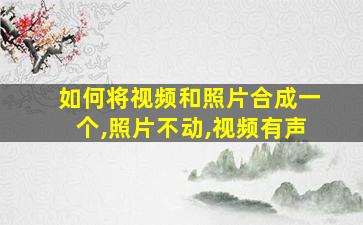 如何将视频和照片合成一个,照片不动,视频有声