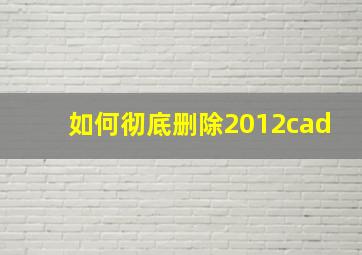 如何彻底删除2012cad